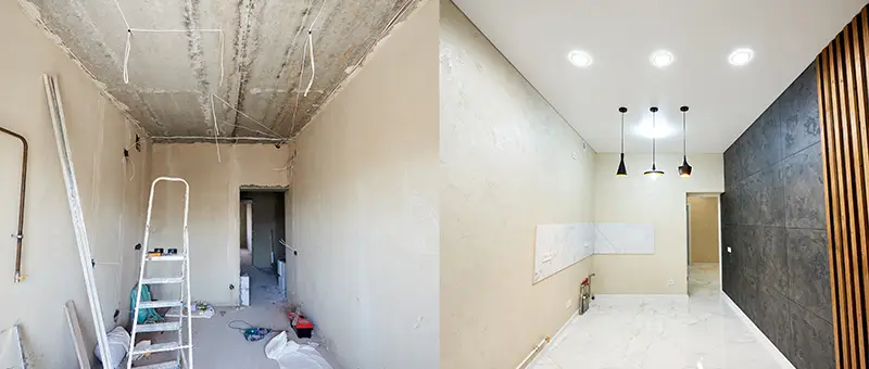 Vergleich einer Renovierung